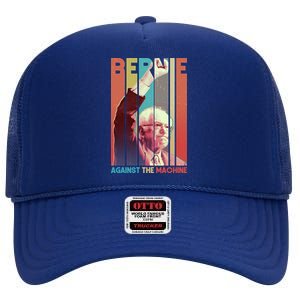 Retro Bernie Sanders Against The Machine High Crown Mesh Back Trucker Hat