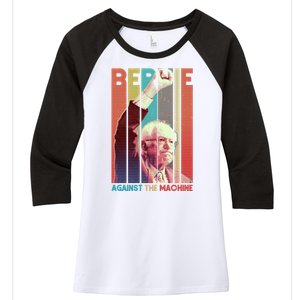 Retro Bernie Sanders Against The Machine Women's Tri-Blend 3/4-Sleeve Raglan Shirt