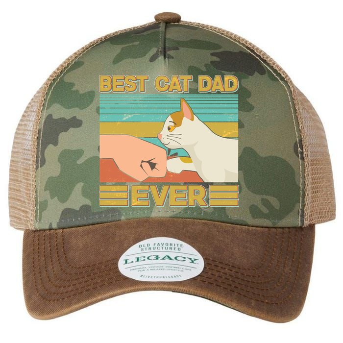 Retro Best Cat Dad Ever Legacy Tie Dye Trucker Hat