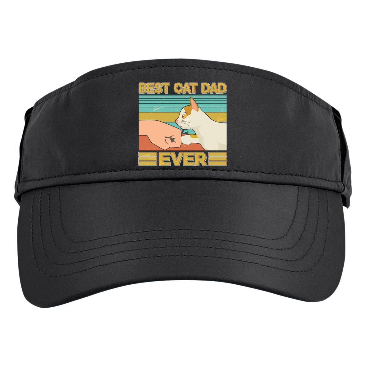 Retro Best Cat Dad Ever Adult Drive Performance Visor