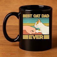 Retro Best Cat Dad Ever 11oz C Handle Ceramic Mug