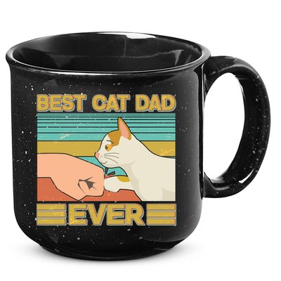 Retro Best Cat Dad Ever 15oz Campfire Ceramic Mug