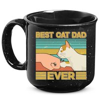Retro Best Cat Dad Ever 15oz Campfire Ceramic Mug