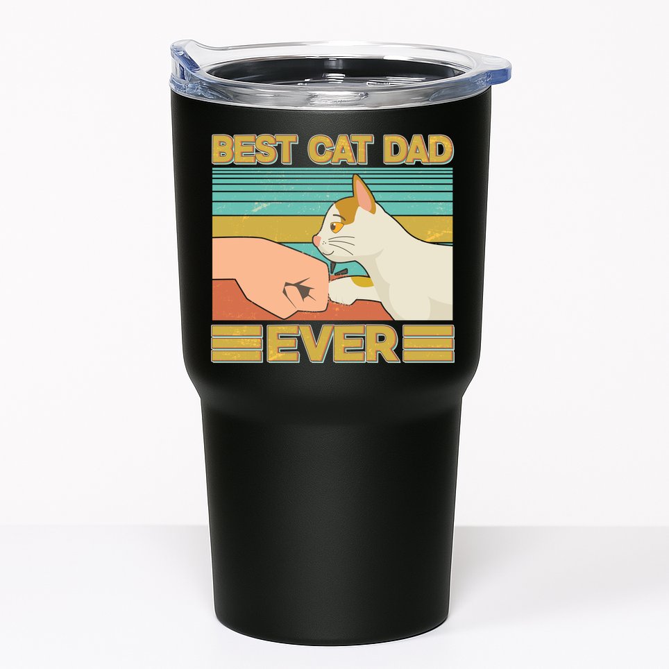 Retro Best Cat Dad Ever Tumbler