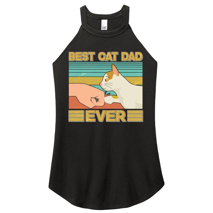 Retro Best Cat Dad Ever Women's Perfect Tri Rocker Tank