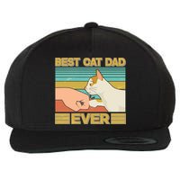 Retro Best Cat Dad Ever Wool Snapback Cap
