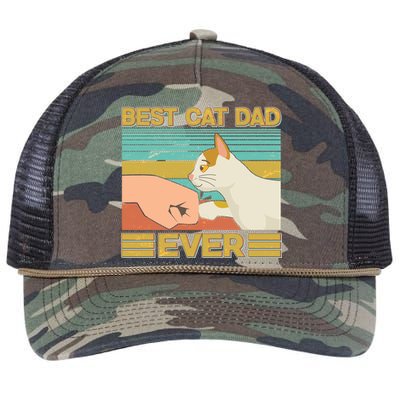 Retro Best Cat Dad Ever Retro Rope Trucker Hat Cap