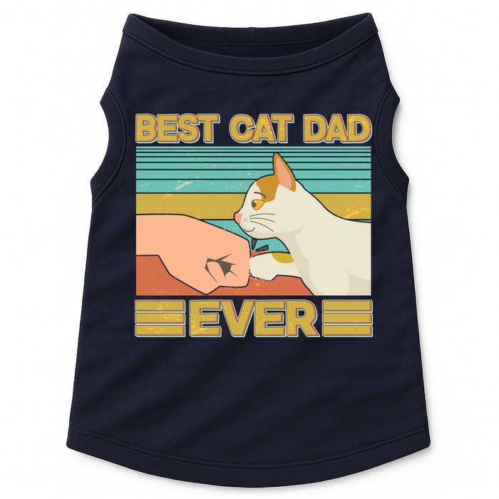 Retro Best Cat Dad Ever Doggie Tank