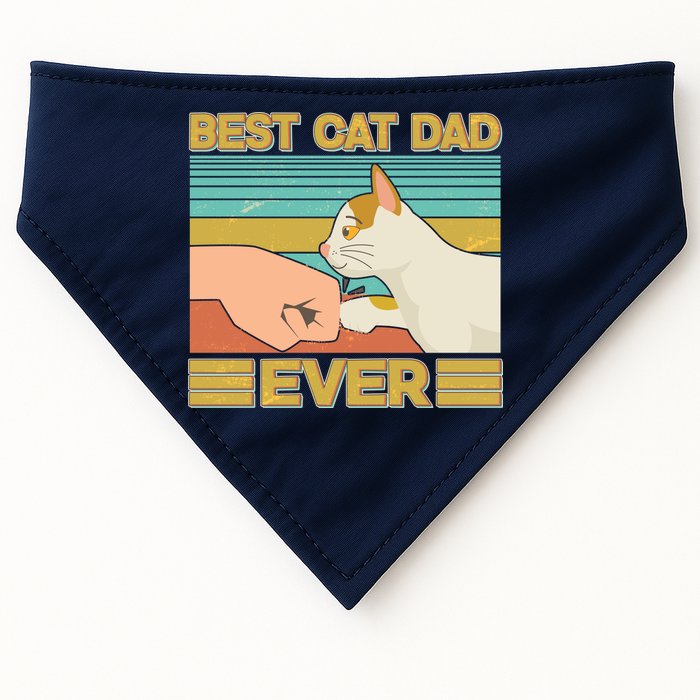 Retro Best Cat Dad Ever USA-Made Doggie Bandana