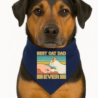 Retro Best Cat Dad Ever USA-Made Doggie Bandana