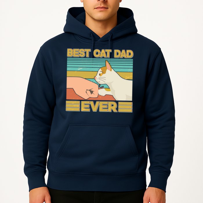 Retro Best Cat Dad Ever Hoodie