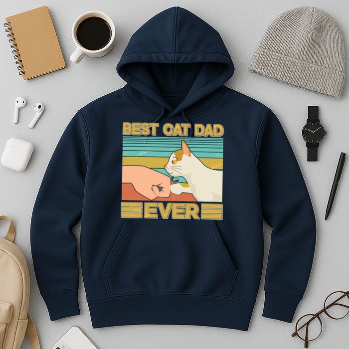 Retro Best Cat Dad Ever Hoodie