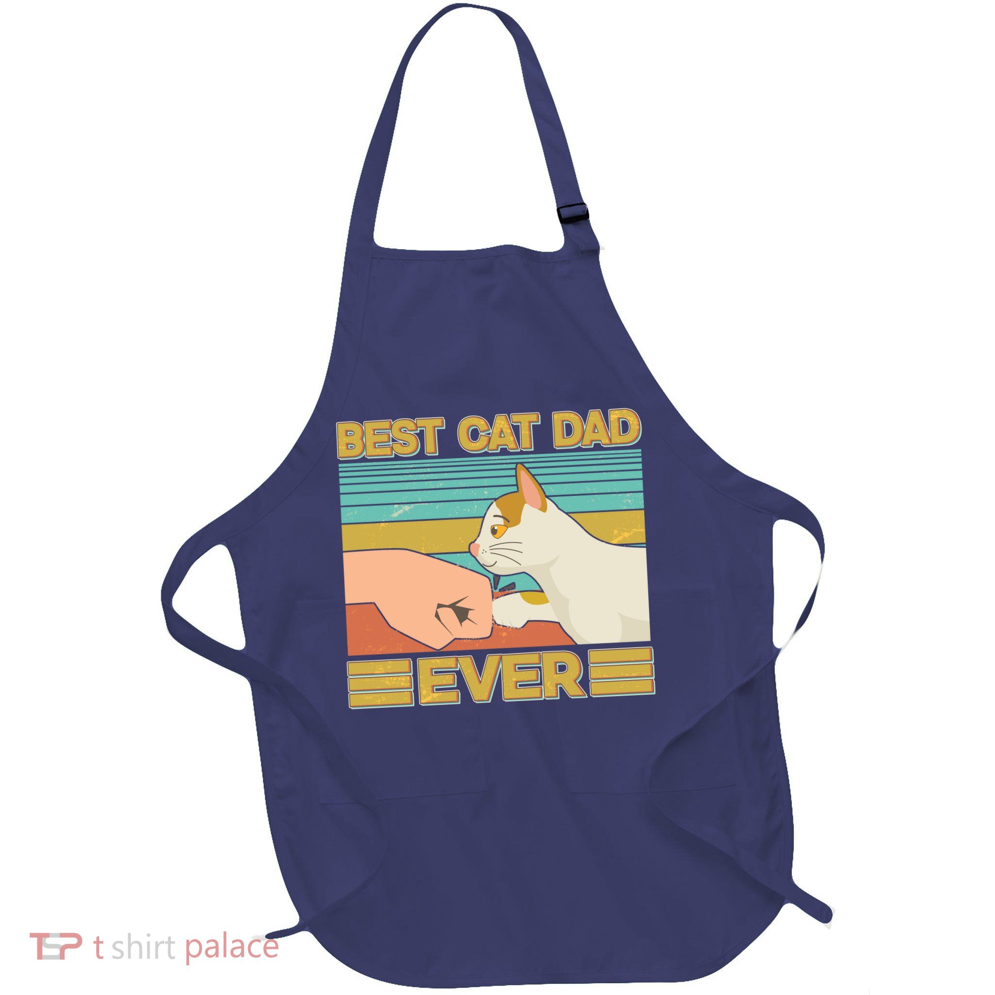 Retro Best Cat Dad Ever Apron