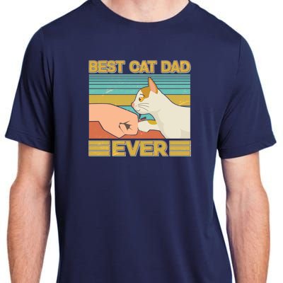 Retro Best Cat Dad Ever Adult ChromaSoft Performance T-Shirt