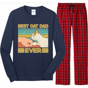 Retro Best Cat Dad Ever Long Sleeve Pajama Set