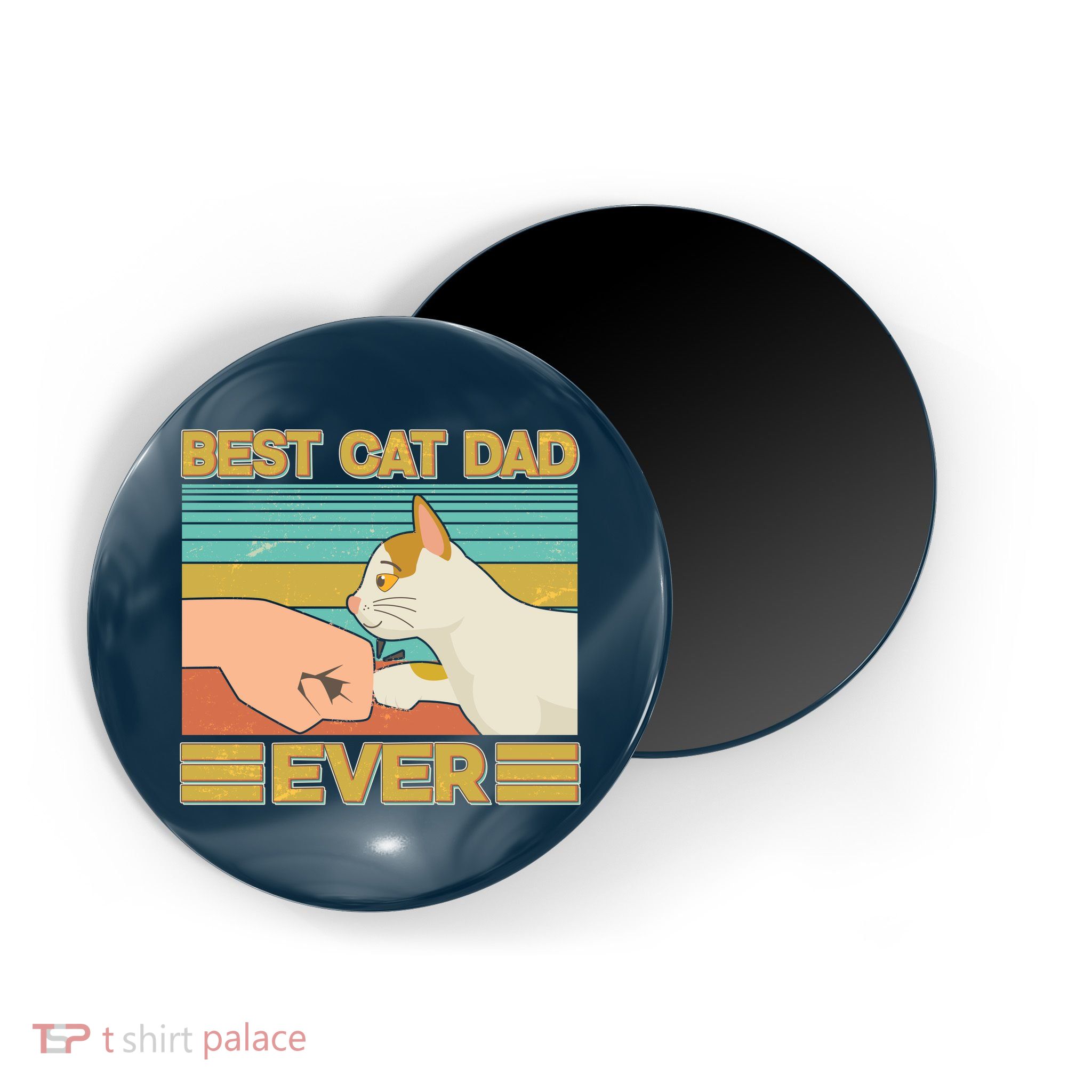 Retro Best Cat Dad Ever Magnet