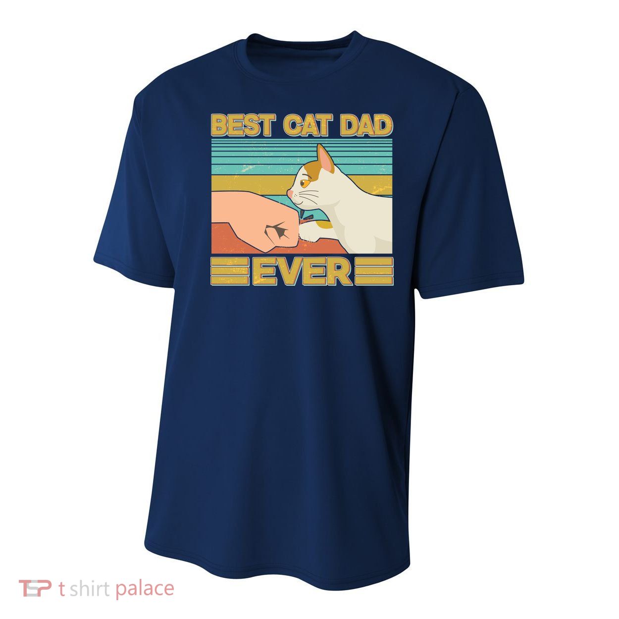 Retro Best Cat Dad Ever Youth Performance Sprint T-Shirt