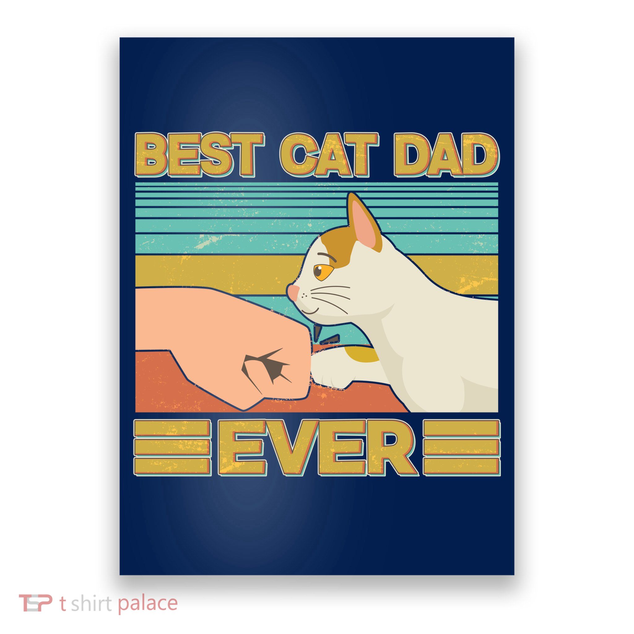 Retro Best Cat Dad Ever Poster