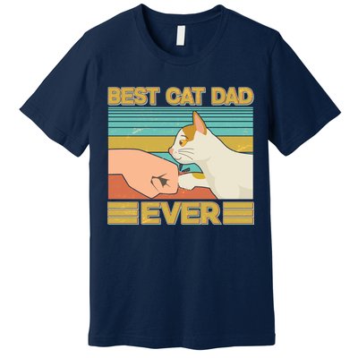 Retro Best Cat Dad Ever Premium T-Shirt