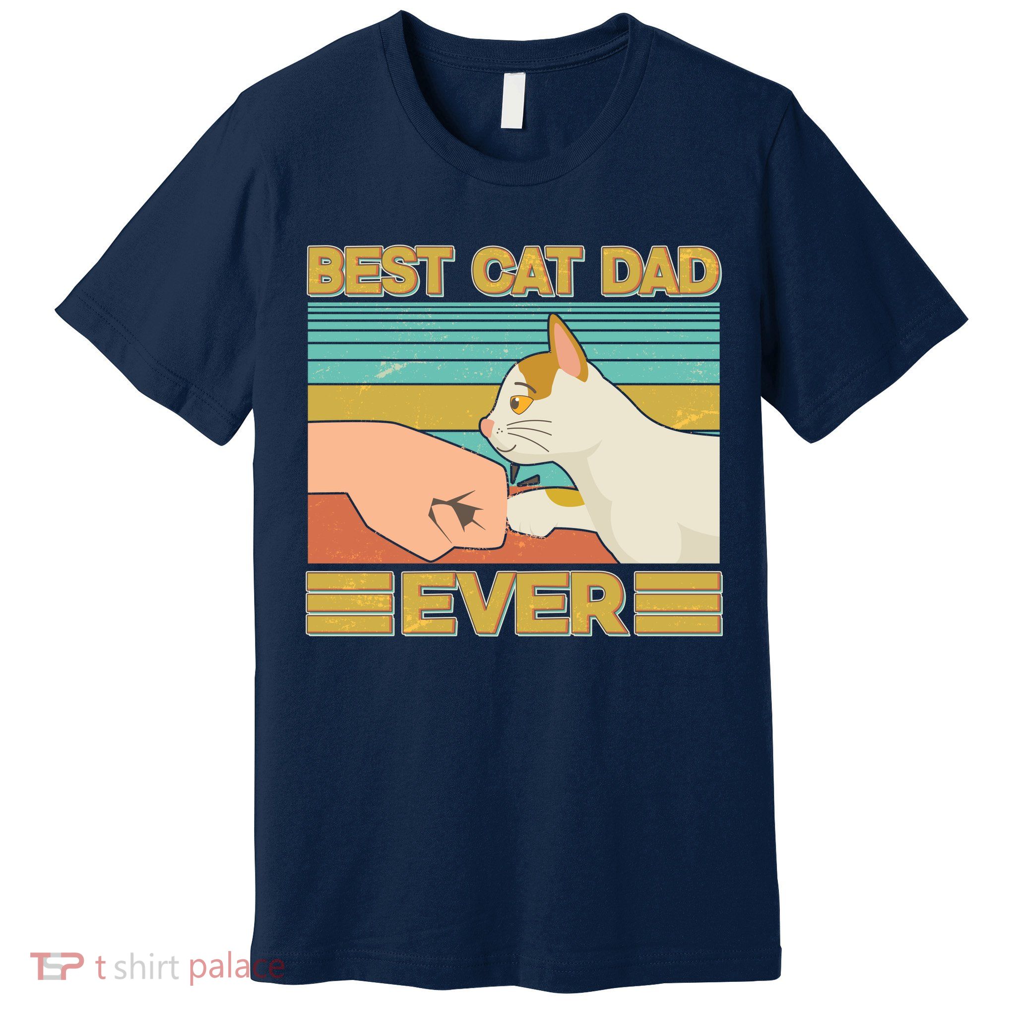 Retro Best Cat Dad Ever Premium T-Shirt