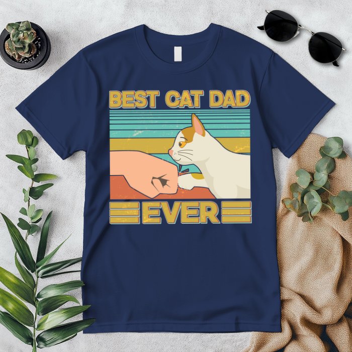 Retro Best Cat Dad Ever Premium T-Shirt