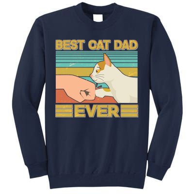 Retro Best Cat Dad Ever Tall Sweatshirt