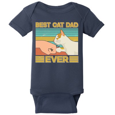 Retro Best Cat Dad Ever Baby Bodysuit