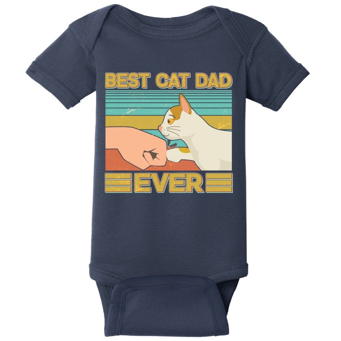 Retro Best Cat Dad Ever Baby Bodysuit