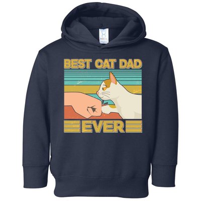 Retro Best Cat Dad Ever Toddler Hoodie