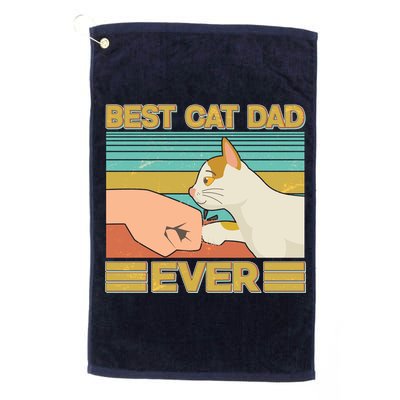Retro Best Cat Dad Ever Golf Towel