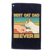 Retro Best Cat Dad Ever Golf Towel