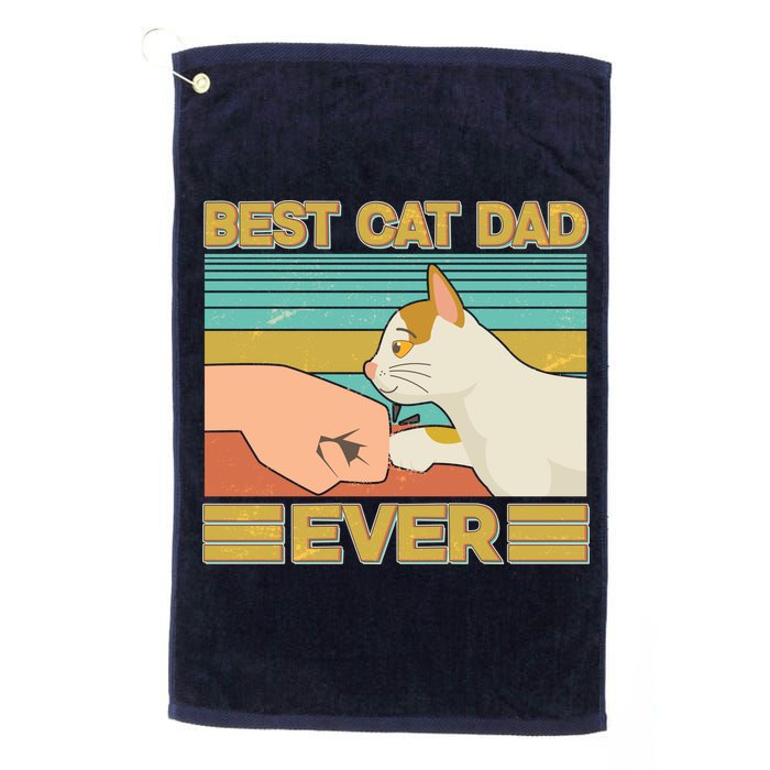 Retro Best Cat Dad Ever Golf Towel