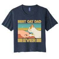 Retro Best Cat Dad Ever Crop Top