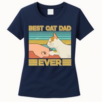 Retro Best Cat Dad Ever Womens T-Shirt