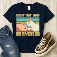 Retro Best Cat Dad Ever Womens T-Shirt