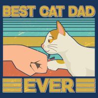 Retro Best Cat Dad Ever Womens T-Shirt
