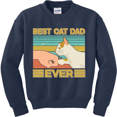 Retro Best Cat Dad Ever Kids Sweatshirt