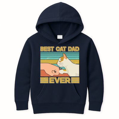 Retro Best Cat Dad Ever Kids Hoodie