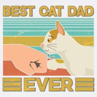Retro Best Cat Dad Ever Garment-Dyed Sweatshirt