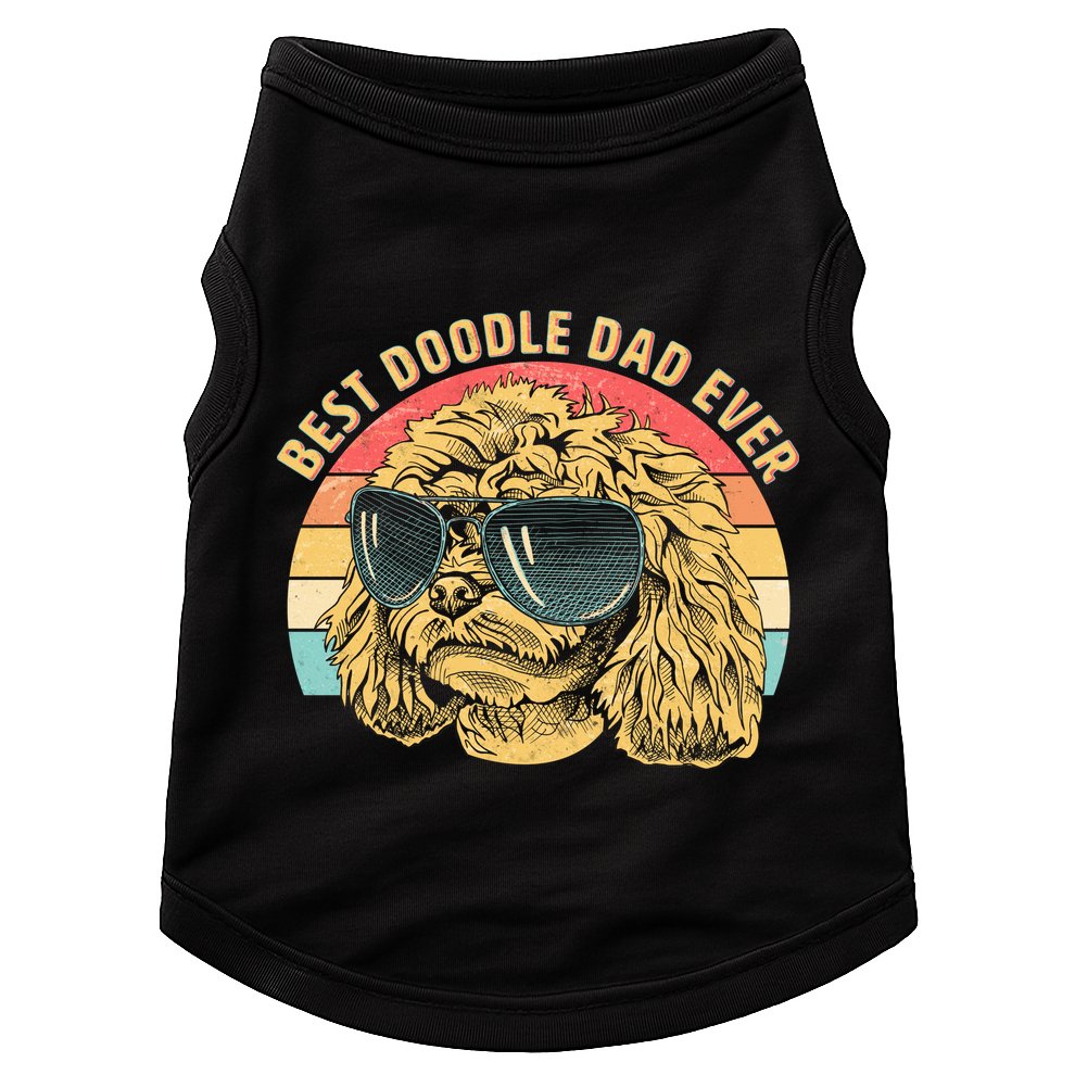 Retro Best Doodle Dad Ever Doggie Tank
