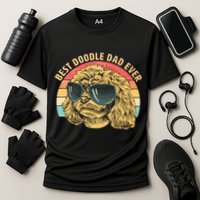 Retro Best Doodle Dad Ever Cooling Performance Crew T-Shirt