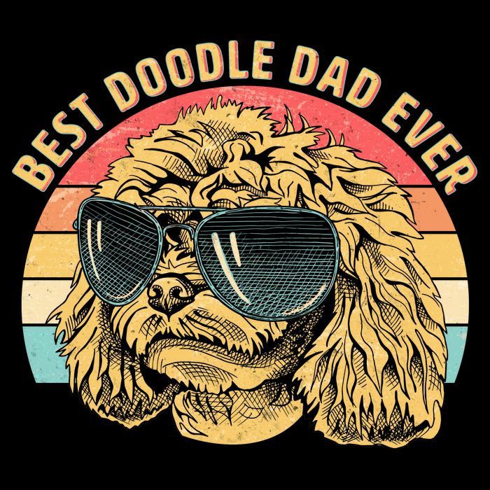 Retro Best Doodle Dad Ever Cooling Performance Crew T-Shirt