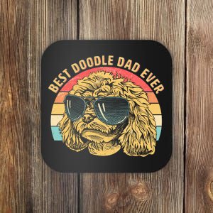 Retro Best Doodle Dad Ever Coaster