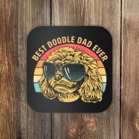 Retro Best Doodle Dad Ever Coaster