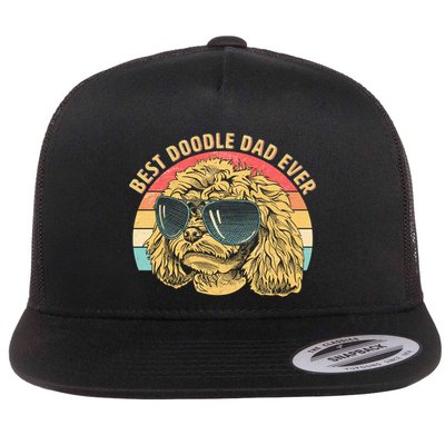Retro Best Doodle Dad Ever Flatbill Hat