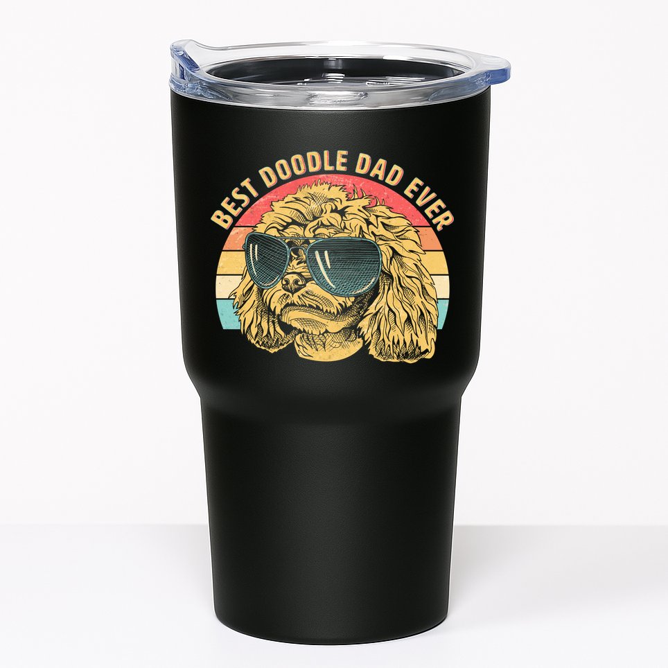Retro Best Doodle Dad Ever Tumbler