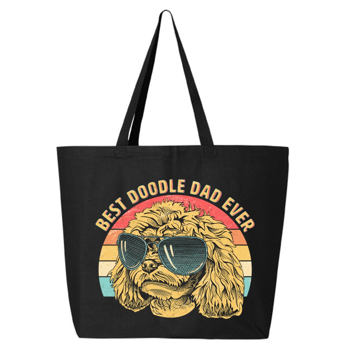 Retro Best Doodle Dad Ever 25L Jumbo Tote