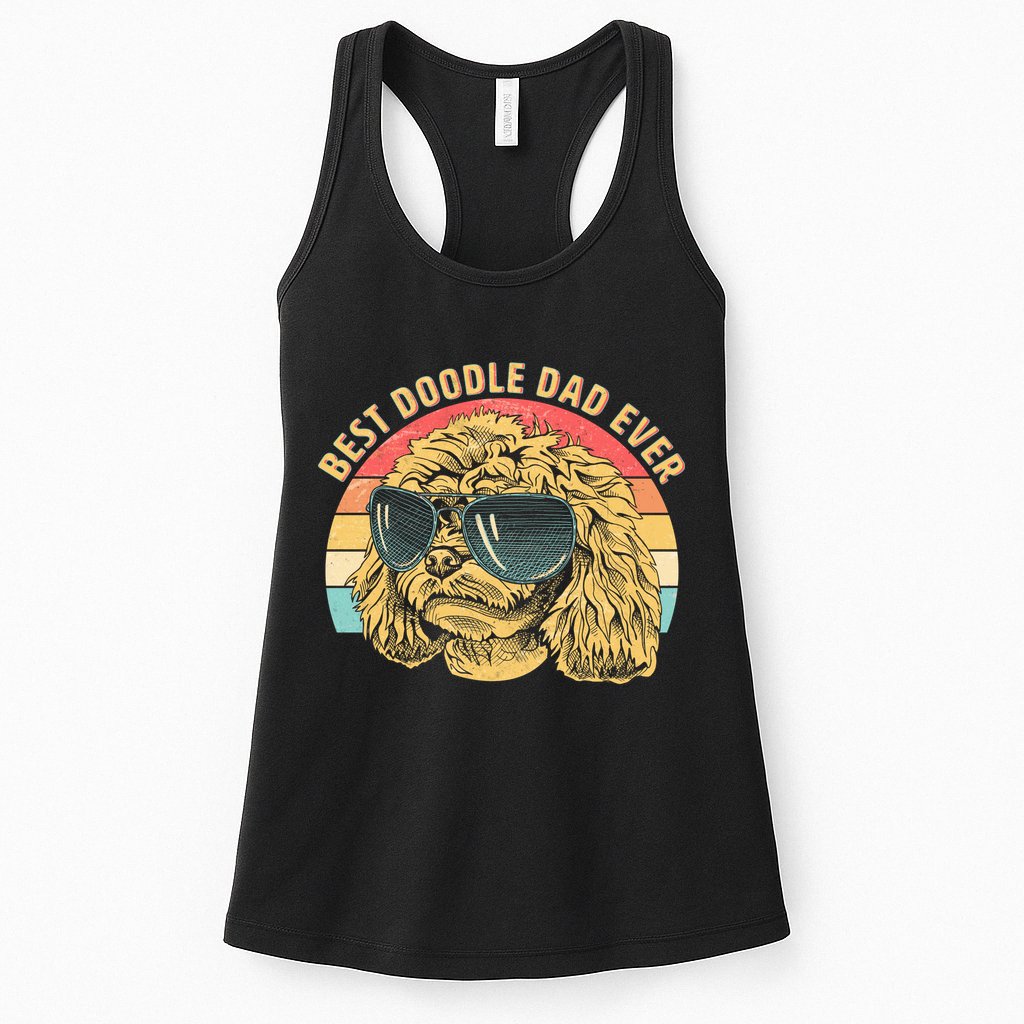 Retro Best Doodle Dad Ever Womens Tank Top