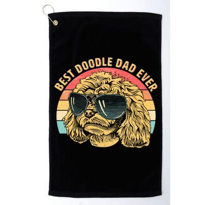 Retro Best Doodle Dad Ever Platinum Collection Golf Towel