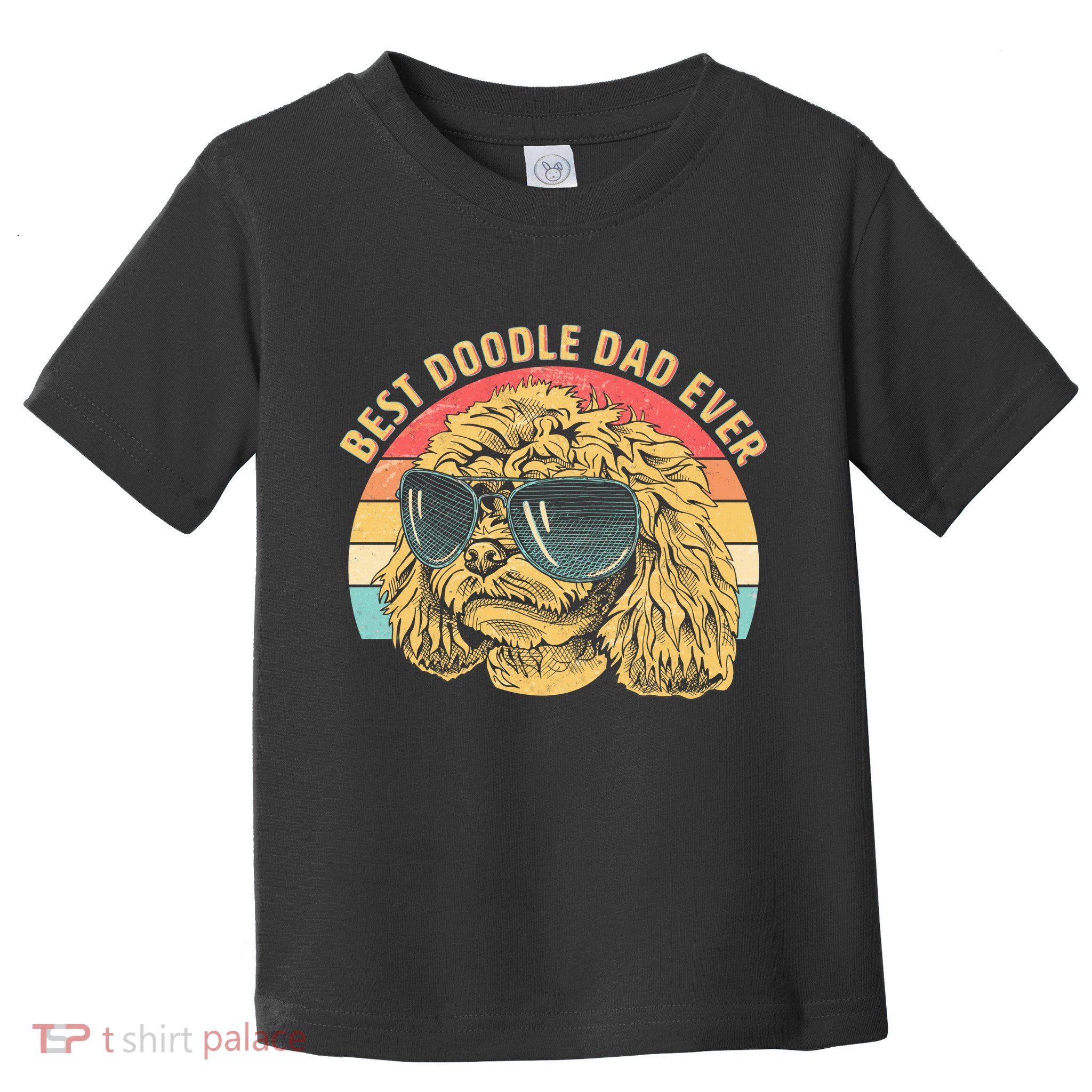 Retro Best Doodle Dad Ever Toddler T-Shirt